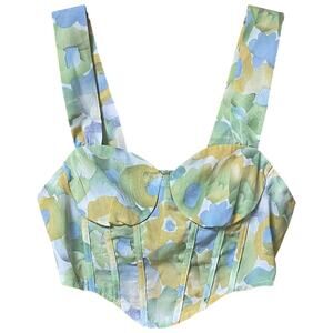 Cider Floral Corset Crop Top – XS